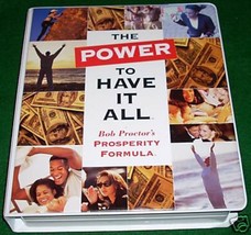 BOB PROCTOR - THE POWER TO HAVE IT ALL LIVE SEMINAR - 8 CD + 2 VHS  MSRP... - $198.88