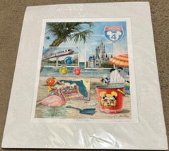 SIGNED David Doss Walt Disney Beach Scene Art Print ~ Magical Greetings Mickey - £114.67 GBP