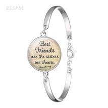 Always My Sister Best Friend Fashion Metal Bracelets Glass Jewelry Friendship Qu - £8.79 GBP