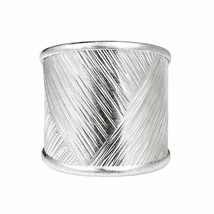 Modern Zigzag Textures Thai Karen Fine Silver Ring-7 - £18.63 GBP