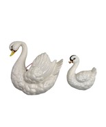 Vintage Lefton Swan Cygnet Wall Pocket Mom Baby Decor #4414 - $74.99