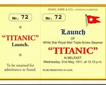 Marine Art Posters RMS Titanic Launch Ticket Continental Size Postcard - $11.75