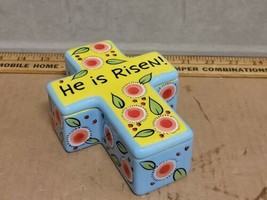 Our Name is Mud Lorrie Veasey Cross Trinket Box Luke 24:6 He is Risen! Used - $19.95