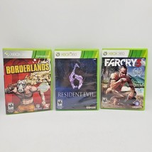 Borderlands, Resident Evil &amp; Far Cry 3 (Microsoft XBOX 360) Game Bundle Lot - £11.59 GBP