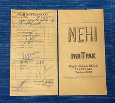 1946 Nehi Royal Crown Cola Bottling Soda Pop Bakersfield CA Receipt Pair 1B - $24.14