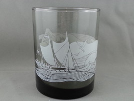 1970s Mc Donald&#39;s Hawaii Cocktail Glass - Kon Tiki Graphic - Etched by L... - £25.57 GBP