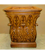 Vintage Carved Acanthus Leaf Beaded Edged Large Square Side Table - $7,332.04 MXN