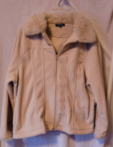 Women Effeci Winter Jacket Size 1X Fur Collar Beige Color Warm Winter Sc... - $29.99