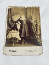 Antique Vintage Cabinet Card Photograph  Young Girl Chicago Illinois KG JD - $184.34 MXN