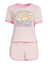 CocaCola Womens Ringer Tee and Lounge Set Pink 2 Piece Size 3X 22w-24w NEW - £10.90 GBP