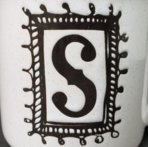 Fisher Embossed Letter S Initial Monogram 16 oz. Stoneware Coffee Mug Off-White - £12.06 GBP