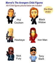 Marvel&#39;s The Avengers Mini Series CHIBI Figures - Lot of 6 Action FIgure Toys - £6.35 GBP