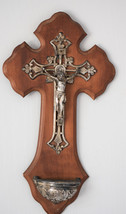 ⭐ antique French crucifix ,holy water font  ⭐ - $54.45
