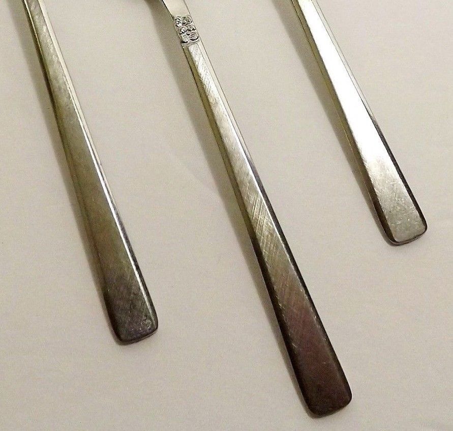 Castle Court CCS3 Stainless- 4 Salad Forks  6 3/8" Burnished Handle-2 Available - £9.26 GBP