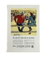 Vintage 1950&#39;s Bell Telphone System Print Ad Cowboy Cowgirl West Ranch 7... - €5,72 EUR
