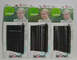 3 Packs SCUNCI - No-Slip Grip Hair Bobby Pins - 48 each  (144 total) Dar... - £7.46 GBP