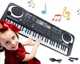 Keyboard Piano Kids 61 Key Electronic Digital Piano Musical Instrument, Black - £32.85 GBP