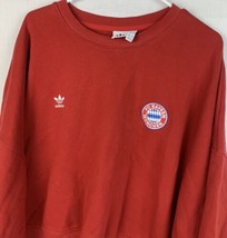 Adidas Sweatshirt FC Bayern Munchen Soccer Red Women’s XL Crop Trefoil Logo - £27.90 GBP