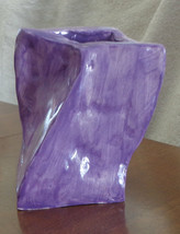 Handmade Pottery - Small Purple Tilted Vase - $2.00