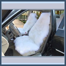  Smooth White Natural Sheepskin Wool Fur Seat Cover Protectors Factory Sell Off - £198.20 GBP