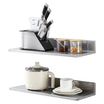 VEVOR 8.6&quot; x 24&quot; Stainless Steel Shelf, Wall Mounted Floating Shelving w... - $58.80
