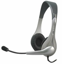 Cyber Acoustics - AC-202B - Silver Stereo Headset &amp; Microphone - £14.31 GBP