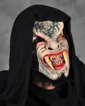Adult Latex Gothic Bloodline Mask With Fangs, Black Hood And Goatee - £27.83 GBP
