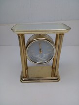 Bulova Quartz Table Clock Brass Finish Working Desk Decor 1990&#39;s - $18.50