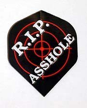 1 set (3 flights)- RIP ASSHOLE - Hard Poly flights - M077 - $2.70