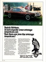 1980 Buick Riviera Coupe Vintage Print Ad Marina Dock Harbor Boats Wall Art - $10.97