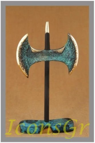 Ancient Greek Bronze Museum Statue Replica of Double Axe of Crete (258)