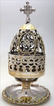 Christian Orthodox Oil Lamp in Golden-silver Color (83gn) [Kitchen] - £76.05 GBP