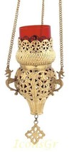Greek Christian Orthodox Bronze Oil Lamp with Chain- 9395g [Kitchen] - $195.90