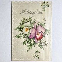 Vintage 1958 Wedding Congratulations Greeting Card Dreams Come True Orchid - £7.46 GBP