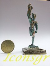 Ancient Greek Zamac Keyring Miniature Statue of Hermes (Green-gold Oxidication) - $12.64