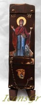 Wooden Greek Christian Orthodox Wood Icon of Mother of Jesus / N7 [Kitchen] - £26.14 GBP