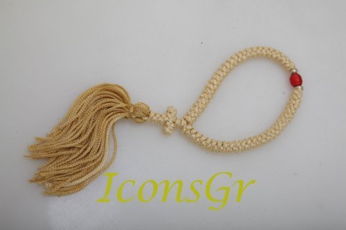 Handmade Christian Orthodox Blessed Komboskoini, Prayer Rope 50 Knots 1_gold