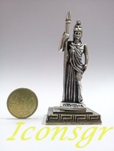 Ancient Greek Zamac Miniature Statue of Athena (Silver) [Home] - £10.10 GBP