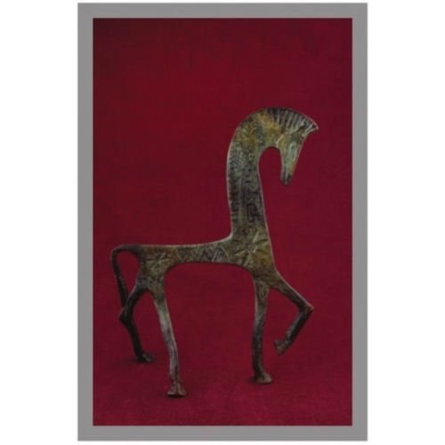 Ancient Greek Bronze Museum Statue Replica of Horse From Geometric Era (1122)