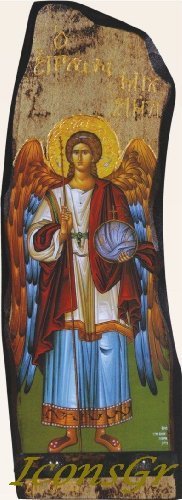 Wooden Greek Orthodox Wood Icon of Archangel Michael / N18_2 [Kitchen]