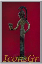 Ancient Greek Bronze Museum Statue Replica of Athena with Owl (1159) [Kitchen] - £27.33 GBP