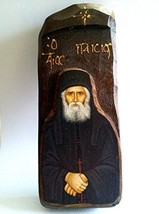Handmade Wooden Greek Orthodox Wood Icon of Saint Elder Paisios / N8 - £29.99 GBP