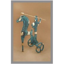 Ancient Greek Bronze Museum Statue Replica of Athena on Carriage of the ... - $119.95