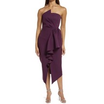 ELLIATT Reception Cascade Ruffle Strapless Cocktail Dress Purple Small New - £84.18 GBP