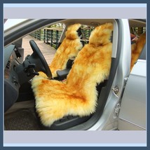 Smooth Orange Tip Natural Sheepskin Fur Seat Cover Protectors Factory Sell Off - £157.23 GBP