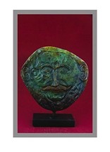 Ancient Greek Bronze Museum Statue Replica of Death Mask of King Agamemnon (1... - £88.75 GBP