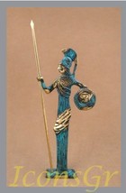 Ancient Greek Bronze Museum Statue Replica of Athena with Spear and Shield (162) - £24.59 GBP