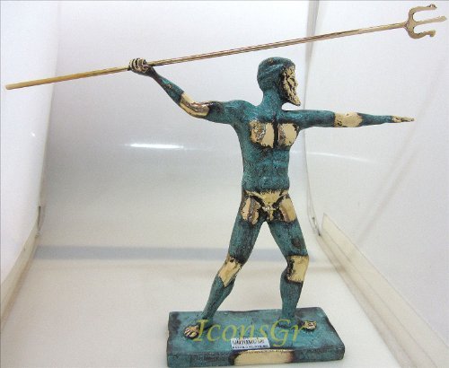 Ancient Greek Bronze Museum Statue of Poseidon (244) [Kitchen]