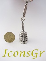 Ancient Greek Zamac Keyring with Athenian Helmet - Silver Color 1 - $8.43