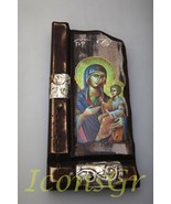 Wooden Greek Christian Orthodox Wood Icon of Mother of Jesus / P9 [Kitchen] - £53.67 GBP